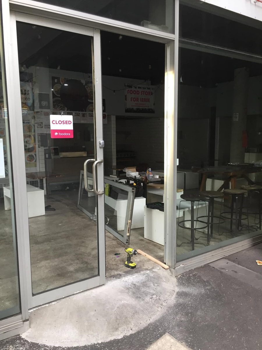 Commercial glass shopfront door service